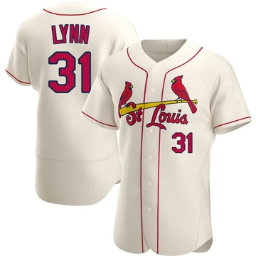 St. Louis Cardinals ＃31 Lance Lynn Men's Authentic Alternate Jersey - Cream