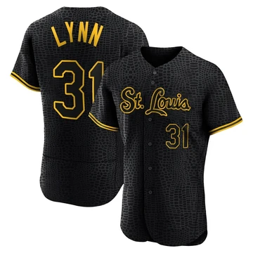 St. Louis Cardinals ＃31 Lance Lynn Men's Authentic Snake Skin City Jersey - Black