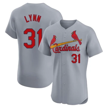 St. Louis Cardinals ＃31 Lance Lynn Men's Elite Road Jersey - Gray