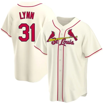 St. Louis Cardinals ＃31 Lance Lynn Men's Replica Alternate Jersey - Cream