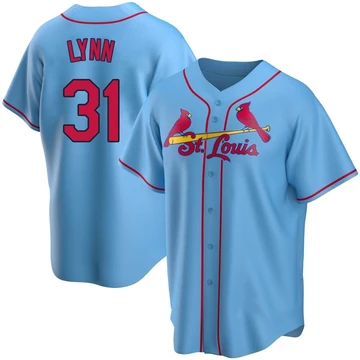 St. Louis Cardinals ＃31 Lance Lynn Men's Replica Alternate Jersey - Light Blue
