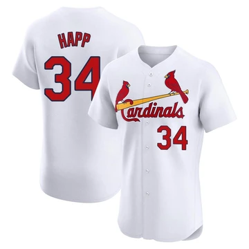 St. Louis Cardinals ＃34 J.A. Happ Men's Elite Home Jersey - White