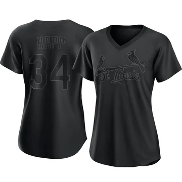 St. Louis Cardinals ＃34 J.A. Happ Women's Replica Pitch Fashion Jersey - Black