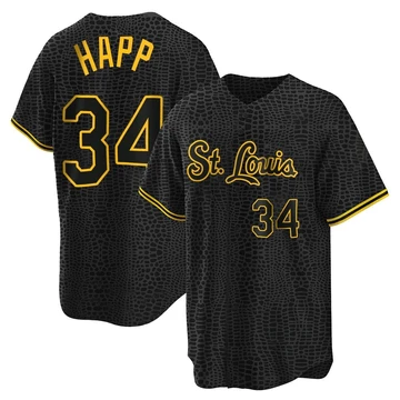 St. Louis Cardinals ＃34 J.A. Happ Youth Replica Snake Skin City Jersey - Black