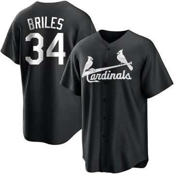 St. Louis Cardinals ＃34 Nelson Briles Youth Replica Jersey - Black/White