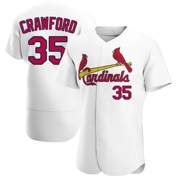St. Louis Cardinals ＃35 Brandon Crawford Men's Authentic Home Jersey - White