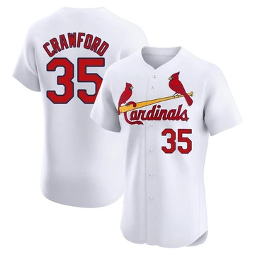 St. Louis Cardinals ＃35 Brandon Crawford Men's Elite Home Jersey - White