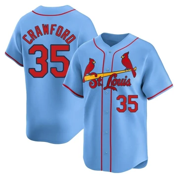 St. Louis Cardinals ＃35 Brandon Crawford Men's Limited Alternate Jersey - Light Blue