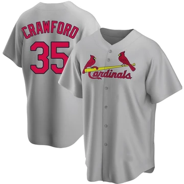 St. Louis Cardinals ＃35 Brandon Crawford Men's Replica Road Jersey - Gray