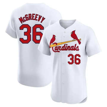 St. Louis Cardinals ＃36 Michael McGreevy Men's Elite Home Jersey - White