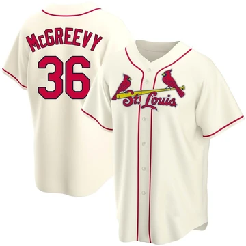 St. Louis Cardinals ＃36 Michael McGreevy Men's Replica Alternate Jersey - Cream