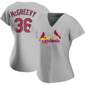 St. Louis Cardinals ＃36 Michael McGreevy Women's Authentic Road Jersey - Gray