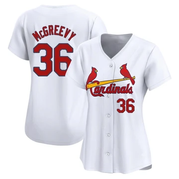 St. Louis Cardinals ＃36 Michael McGreevy Women's Limited Home Jersey - White
