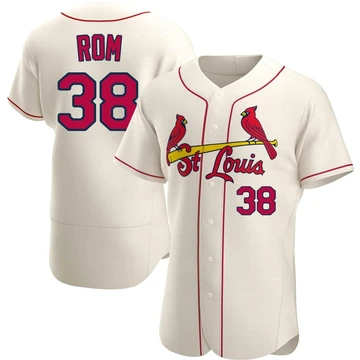 St. Louis Cardinals ＃38 Drew Rom Men's Authentic Alternate Jersey - Cream