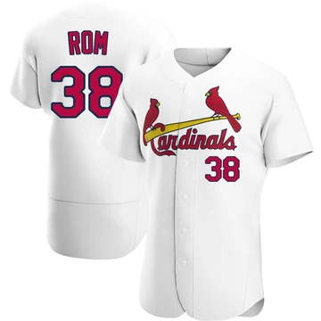 St. Louis Cardinals ＃38 Drew Rom Men's Authentic Home Jersey - White