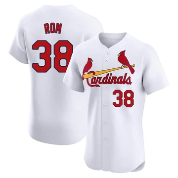 St. Louis Cardinals ＃38 Drew Rom Men's Elite Home Jersey - White