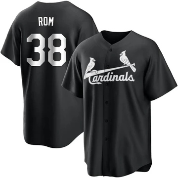 St. Louis Cardinals ＃38 Drew Rom Men's Replica Jersey - Black/White