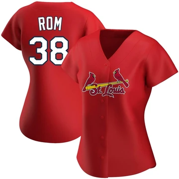 St. Louis Cardinals ＃38 Drew Rom Women's Authentic Alternate Jersey - Red
