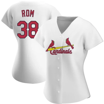 St. Louis Cardinals ＃38 Drew Rom Women's Replica Home Jersey - White