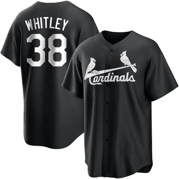 St. Louis Cardinals ＃38 Kodi Whitley Men's Replica Jersey - Black/White