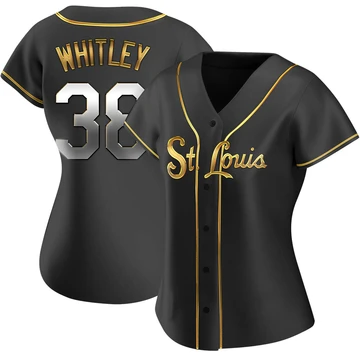 St. Louis Cardinals ＃38 Kodi Whitley Women's Replica Black en Alternate Jersey - Gold