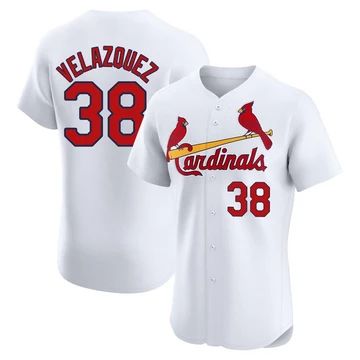 St. Louis Cardinals ＃38 Nelson Velazquez Men's Elite Home Jersey - White