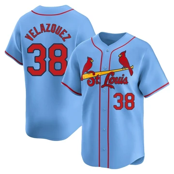 St. Louis Cardinals ＃38 Nelson Velazquez Men's Limited Alternate Jersey - Light Blue