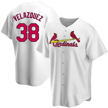 St. Louis Cardinals ＃38 Nelson Velazquez Men's Replica Home Jersey - White