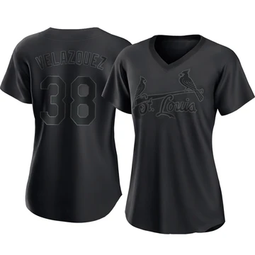 St. Louis Cardinals ＃38 Nelson Velazquez Women's Authentic Pitch Fashion Jersey - Black