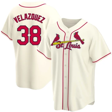 St. Louis Cardinals ＃38 Nelson Velazquez Youth Replica Alternate Jersey - Cream