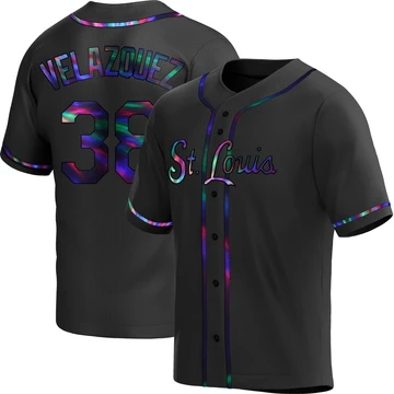 St. Louis Cardinals ＃38 Nelson Velazquez Youth Replica Holographic Alternate Jersey - Black