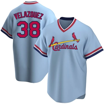 St. Louis Cardinals ＃38 Nelson Velazquez Youth Replica Road Cooperstown Collection Jersey - Light Blue