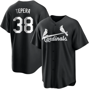 St. Louis Cardinals ＃38 Ryan Tepera Men's Replica Jersey - Black/White