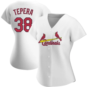 St. Louis Cardinals ＃38 Ryan Tepera Women's Authentic Home Jersey - White
