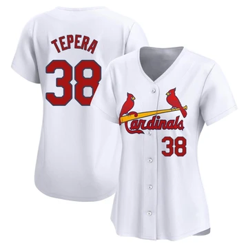 St. Louis Cardinals ＃38 Ryan Tepera Women's Limited Home Jersey - White
