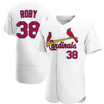 St. Louis Cardinals ＃38 Tekoah Roby Men's Authentic Home Jersey - White