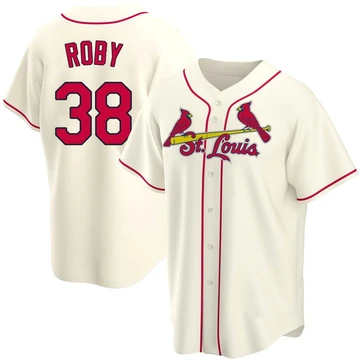 St. Louis Cardinals ＃38 Tekoah Roby Men's Replica Alternate Jersey - Cream