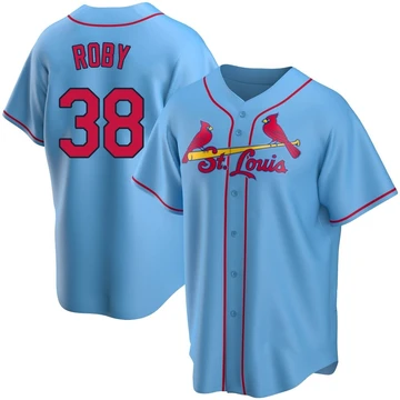 St. Louis Cardinals ＃38 Tekoah Roby Men's Replica Alternate Jersey - Light Blue