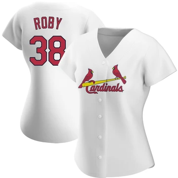 St. Louis Cardinals ＃38 Tekoah Roby Women's Authentic Home Jersey - White