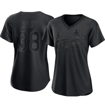 St. Louis Cardinals ＃38 Tekoah Roby Women's Authentic Pitch Fashion Jersey - Black