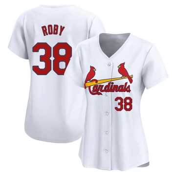 St. Louis Cardinals ＃38 Tekoah Roby Women's Limited Home Jersey - White