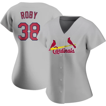 St. Louis Cardinals ＃38 Tekoah Roby Women's Replica Road Jersey - Gray