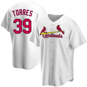 St. Louis Cardinals ＃39 Bryan Torres Men's Replica Home Jersey - White