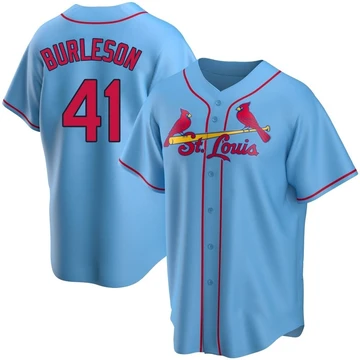 St. Louis Cardinals ＃41 Alec Burleson Men's Replica Alternate Jersey - Light Blue