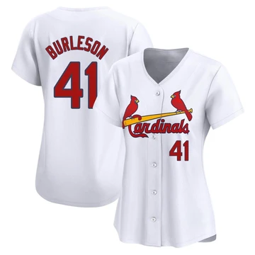St. Louis Cardinals ＃41 Alec Burleson Women's Limited Home Jersey - White