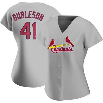 St. Louis Cardinals ＃41 Alec Burleson Women's Replica Road Jersey - Gray