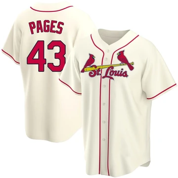 St. Louis Cardinals ＃43 Pedro Pages Men's Replica Alternate Jersey - Cream