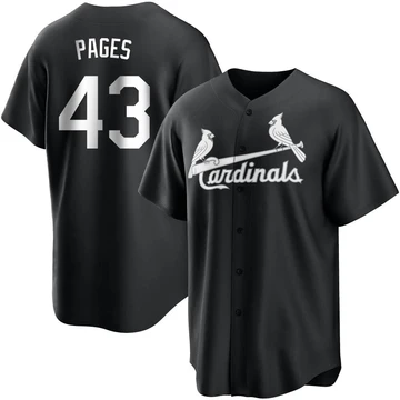 St. Louis Cardinals ＃43 Pedro Pages Men's Replica Jersey - Black/White