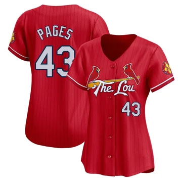 St. Louis Cardinals ＃43 Pedro Pages Women's Limited 2024 City Connect Jersey - Red