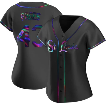 St. Louis Cardinals ＃43 Pedro Pages Women's Replica Holographic Alternate Jersey - Black